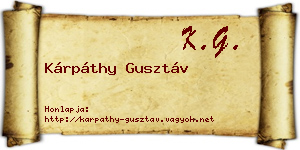 Kárpáthy Gusztáv névjegykártya