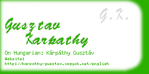 gusztav karpathy business card